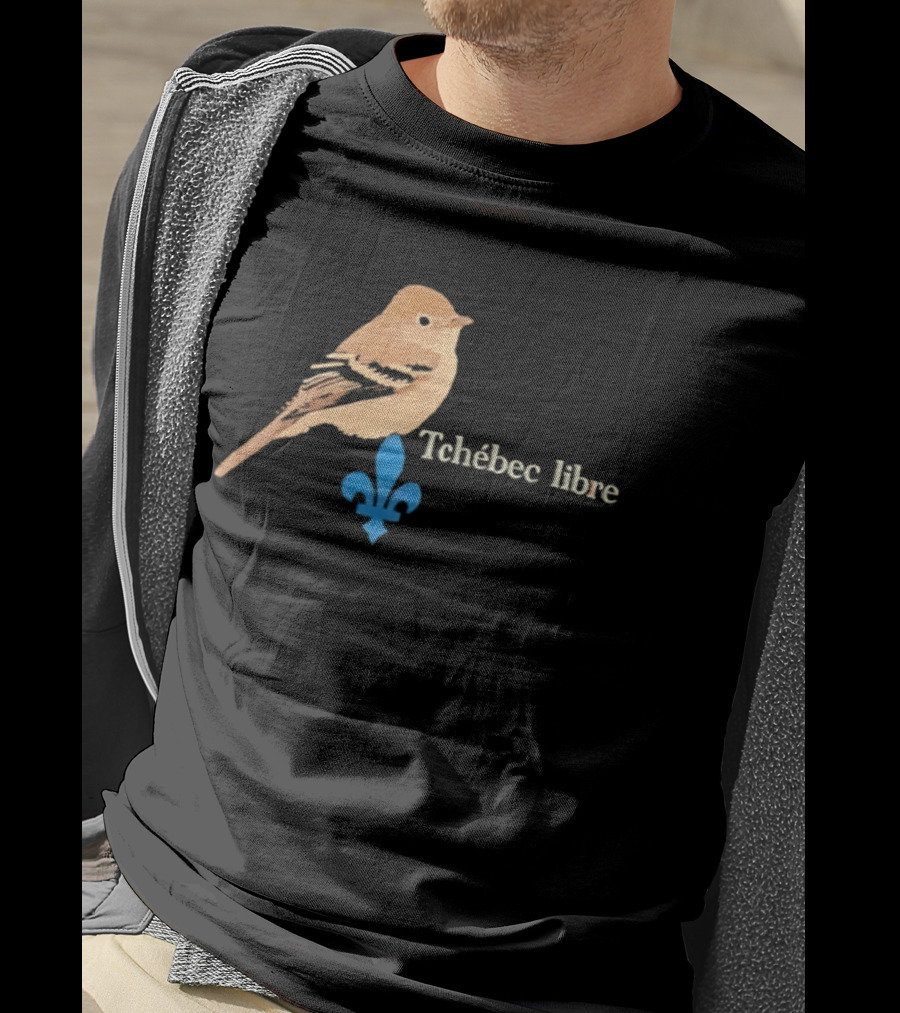Tchébec Libre Fleur De Lis Quebec Bird T-Shirt