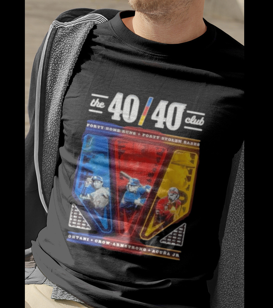 The 40 40 Club Forty Home Runs Forty Stolen Bases Ohtani Crow Armstrong Acuña Jr T-Shirt