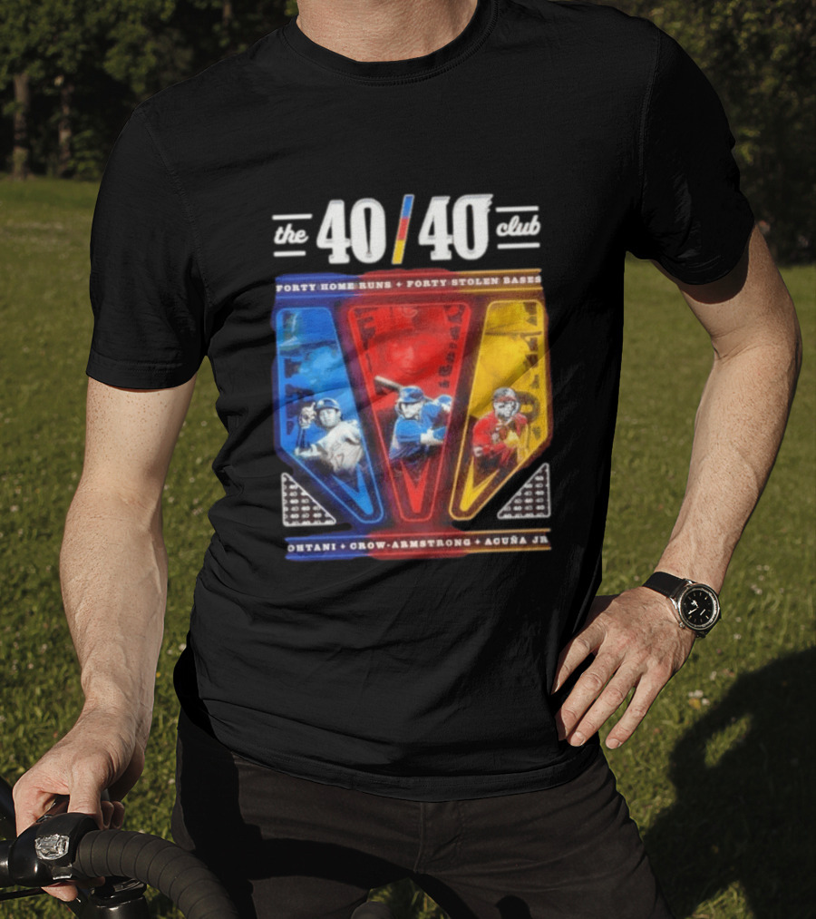 The 40 40 Club Forty Home Runs Forty Stolen Bases Ohtani Crow Armstrong Acuña Jr T-Shirt