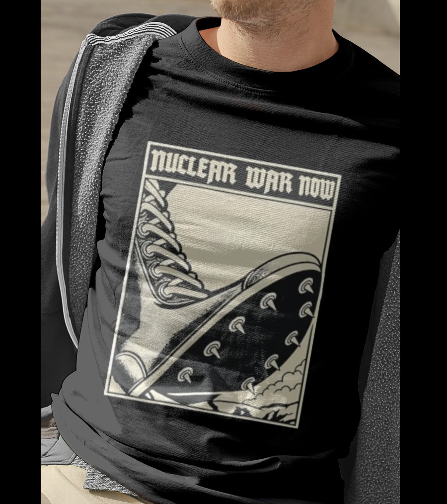 Nuclear War Now Spiked Boot Metal Punk Underground T-Shirt