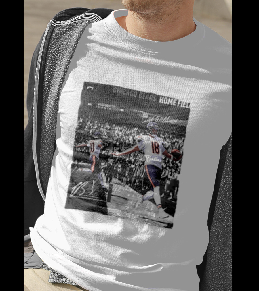 Chicago Bears Caleb Williams And Luther Burden Home Field Football T-Shirt