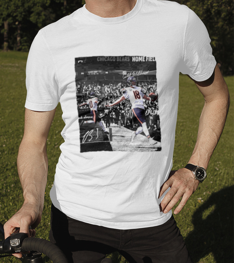 Chicago Bears Caleb Williams And Luther Burden Home Field Football T-Shirt