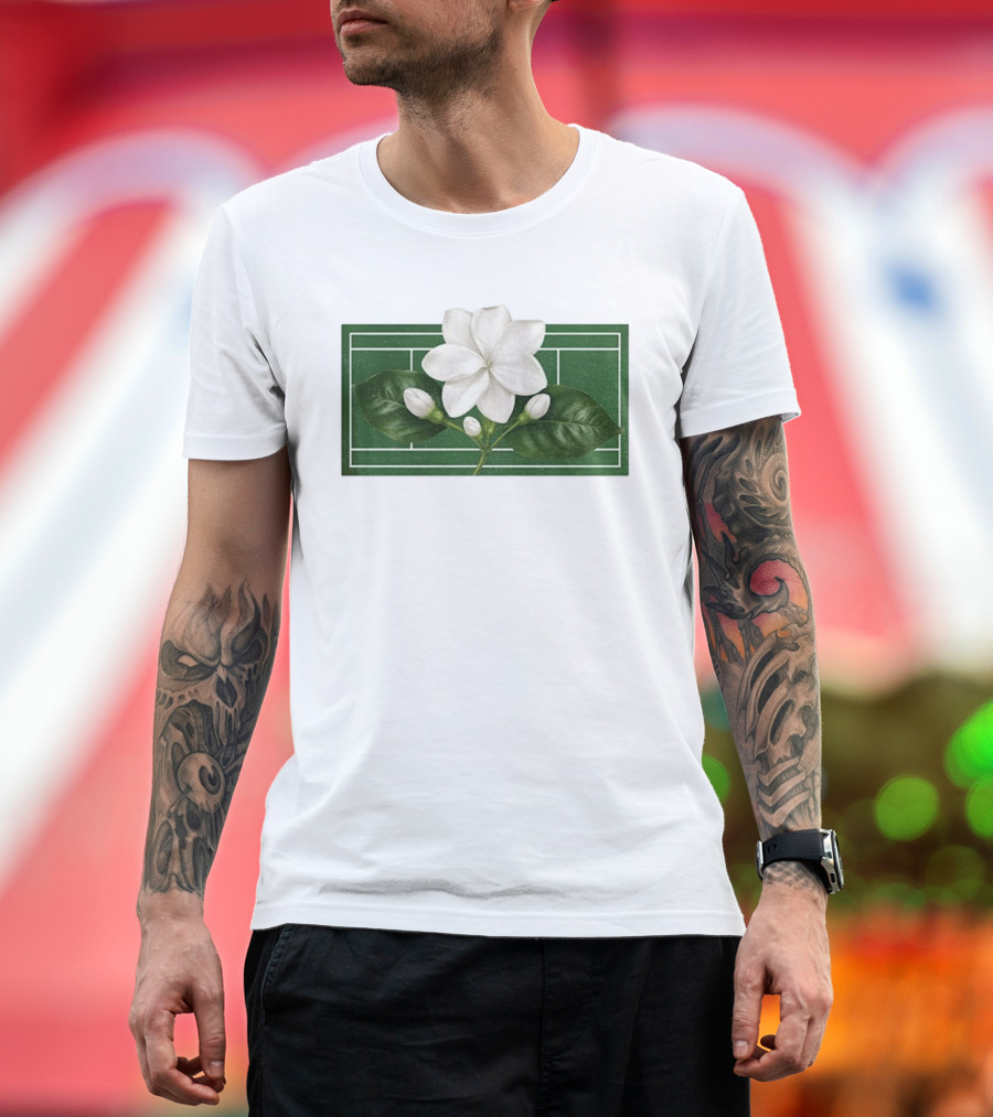 Colors Alex Eala Sampaguita Bloom Tennis 2026 White Flower Green Court T-Shirt