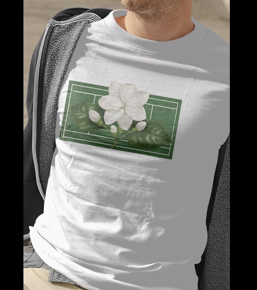 Colors Alex Eala Sampaguita Bloom Tennis 2026 White Flower Green Court T-Shirt
