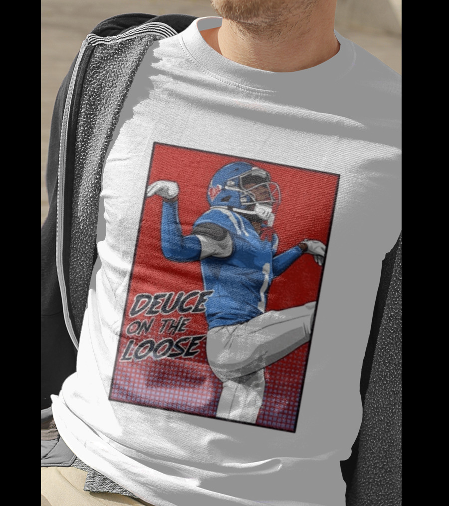 Deuce On The Loose Ole Miss Rebels Football Player Action T-Shirt