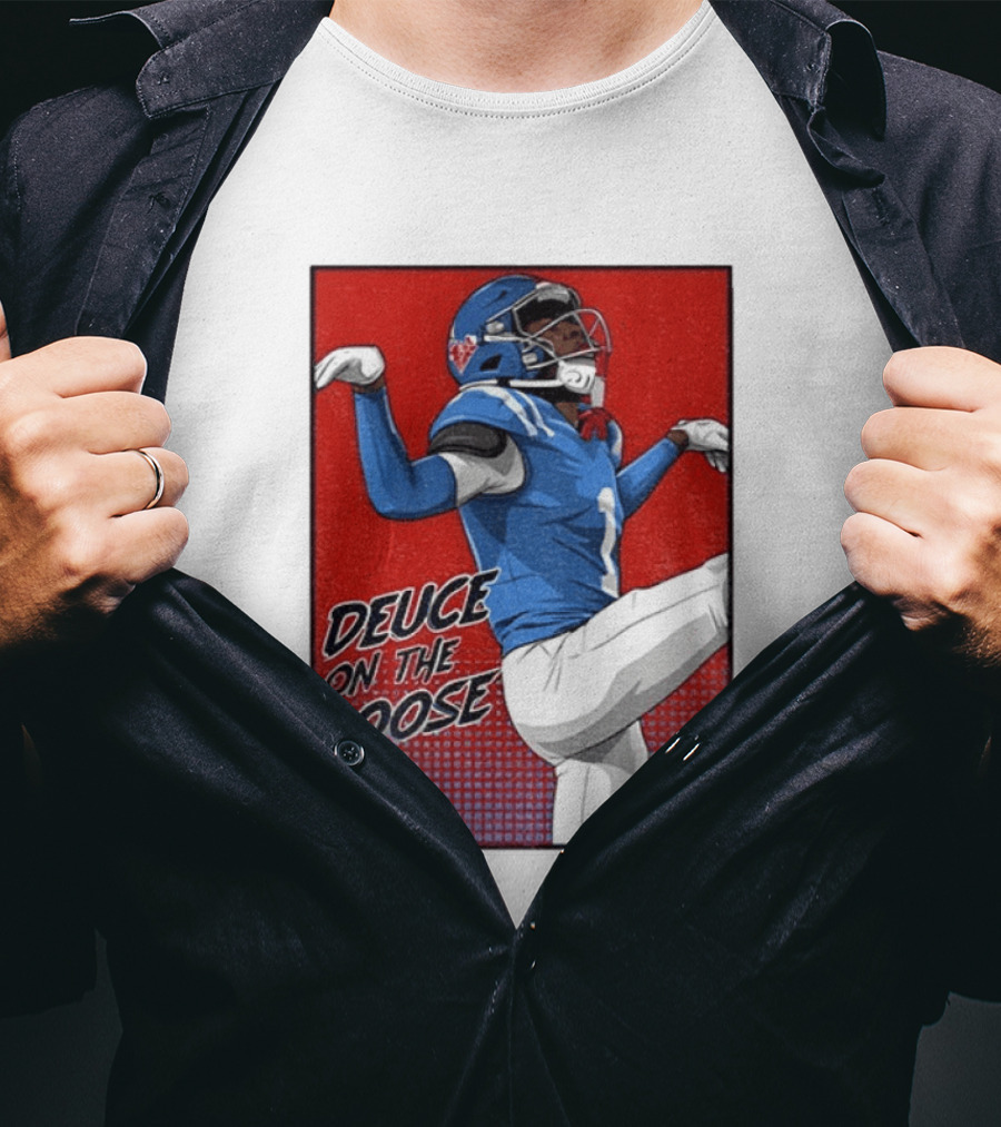 Deuce On The Loose Ole Miss Rebels Football Player Action T-Shirt