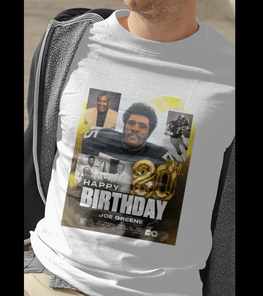 Happy 80th Birthday Joe Greene Pittsburgh Steelers 75 NFL Legend Iconic Moments T-Shirt