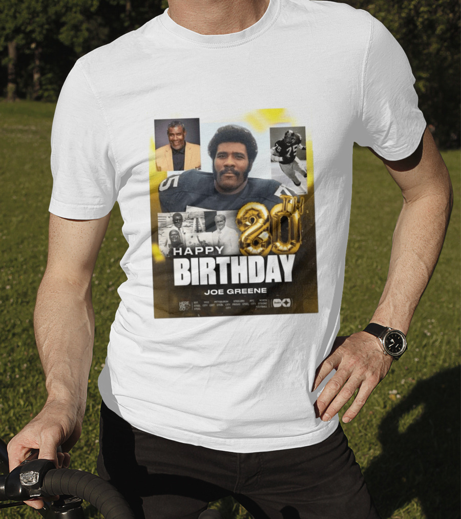 Happy 80th Birthday Joe Greene Pittsburgh Steelers 75 NFL Legend Iconic Moments T-Shirt
