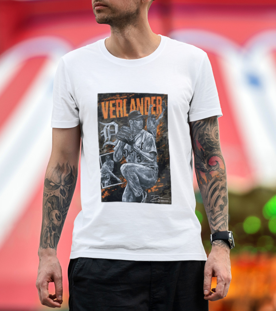 Verlander Detroit Tigers MLB Pitcher 35 Baseball T-Shirt