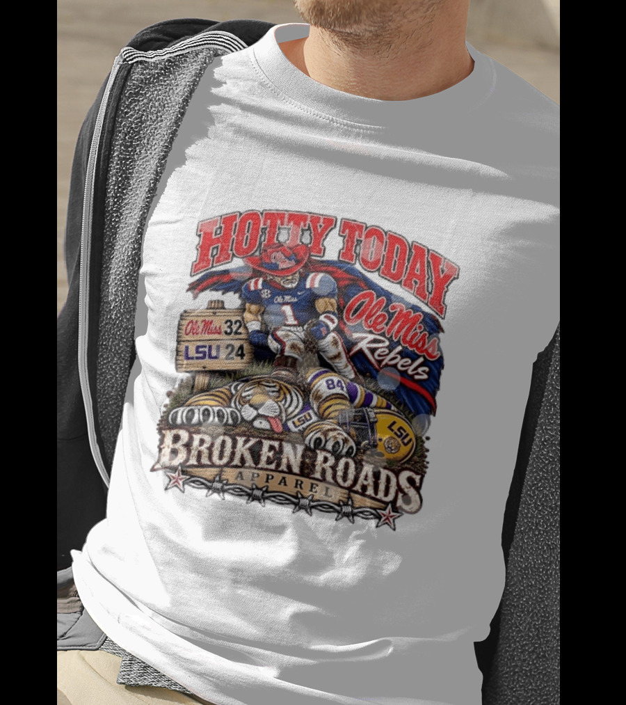 Ole Miss Rebels Victory Over LSU Hotty Today Broken Roads T-Shirt