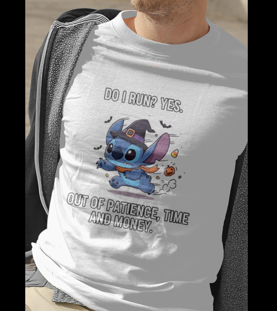 Stitch Witch Do I Run Yes Out Of Patience Time And Money Halloween T-Shirt