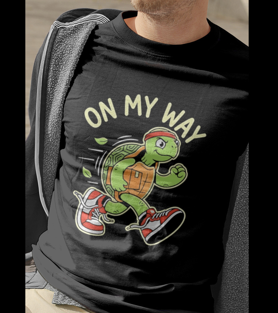 Running Turtle Package Delivery On My Way T-Shirt
