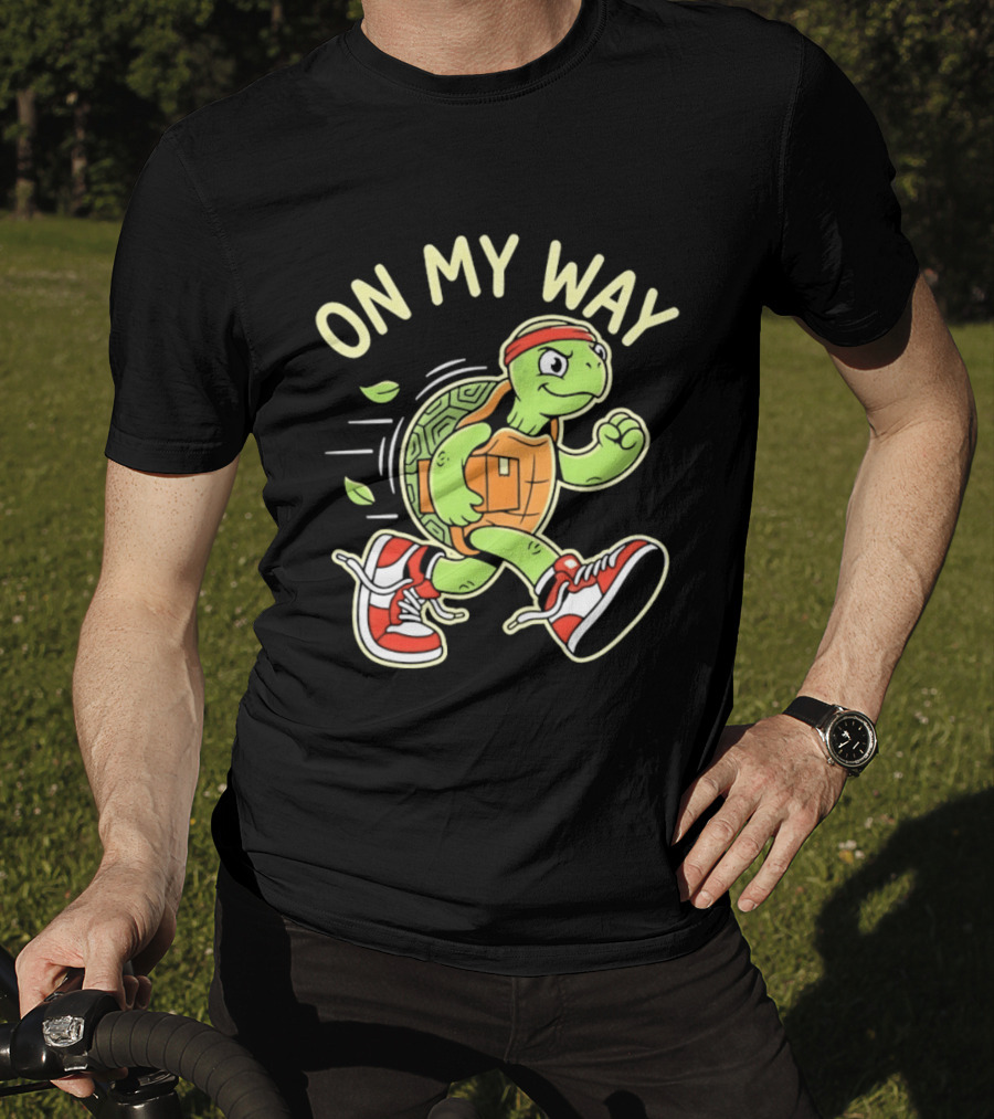 Running Turtle Package Delivery On My Way T-Shirt