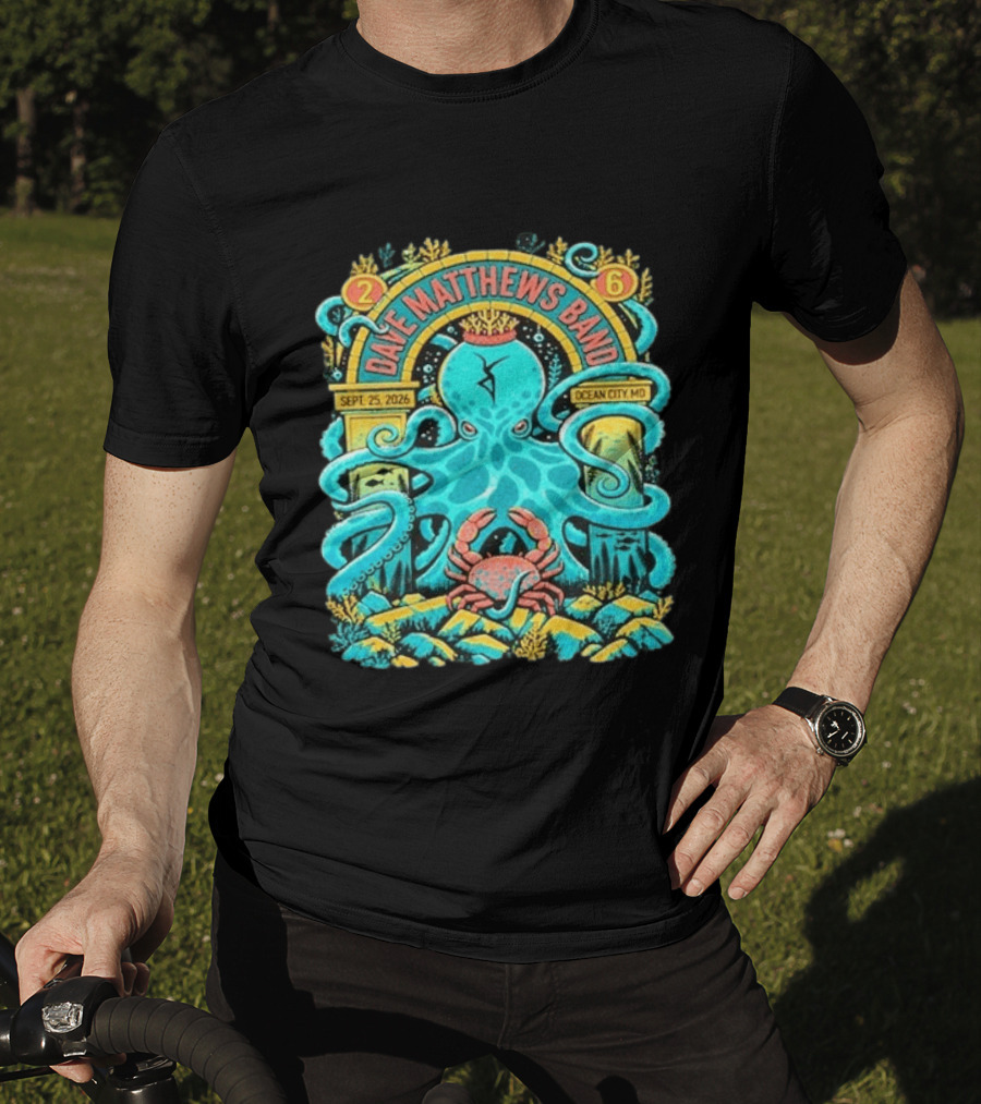 Dave Matthews Band Sept 25 2026 Ocean City Maryland Festival Ocean Crab Octopus T-Shirt
