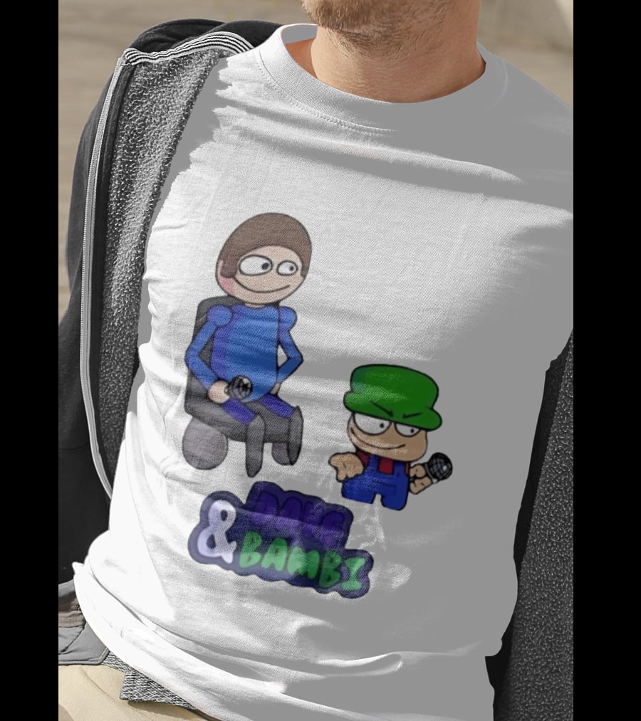 Friday Night Funkin Dave And Bambi Characters With Microphones T-Shirt