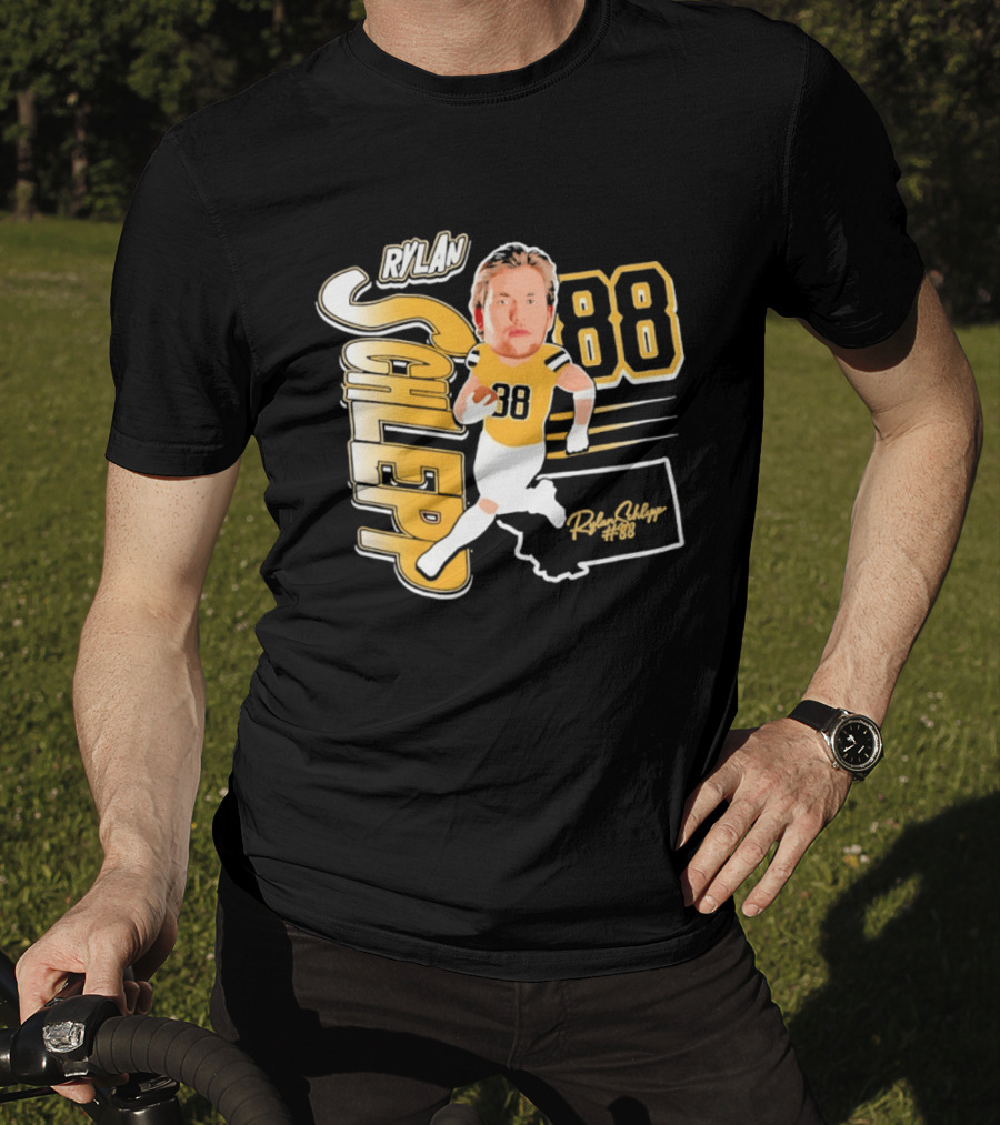 Rylan Schlepp 88 Montana Football Player Caricature T-Shirt