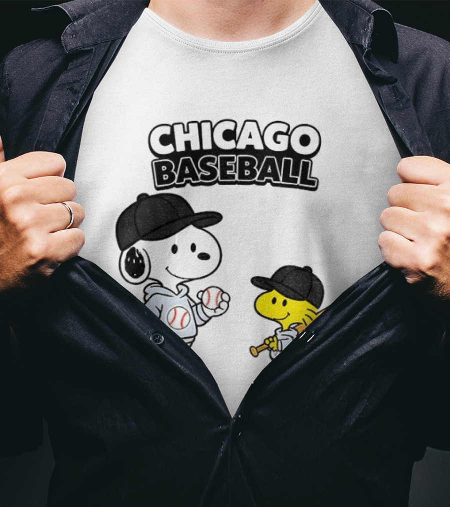 Chicago Baseball Snoopy Woodstock White Sox Peanuts MLB T-Shirt