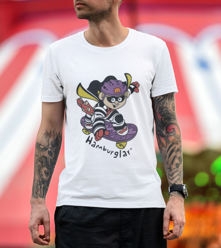 Hamburglar McDonald's Purple Skateboard Helmet T-Shirt
