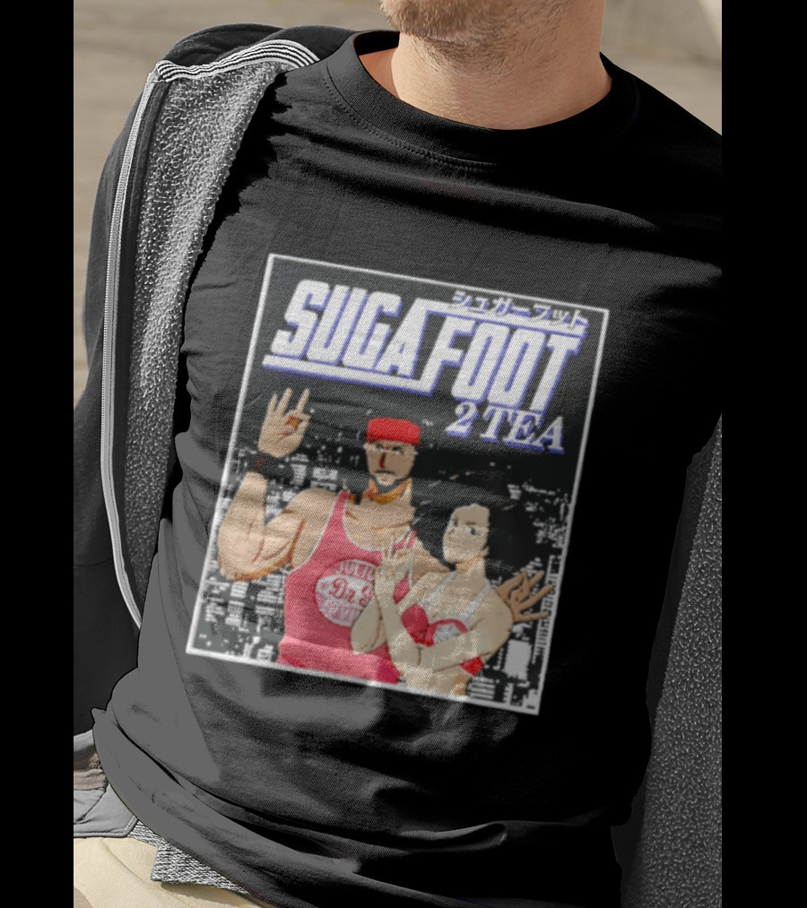 Sugafoot 2 Tea Japanese Text S And Headbands Retro Look T-Shirt