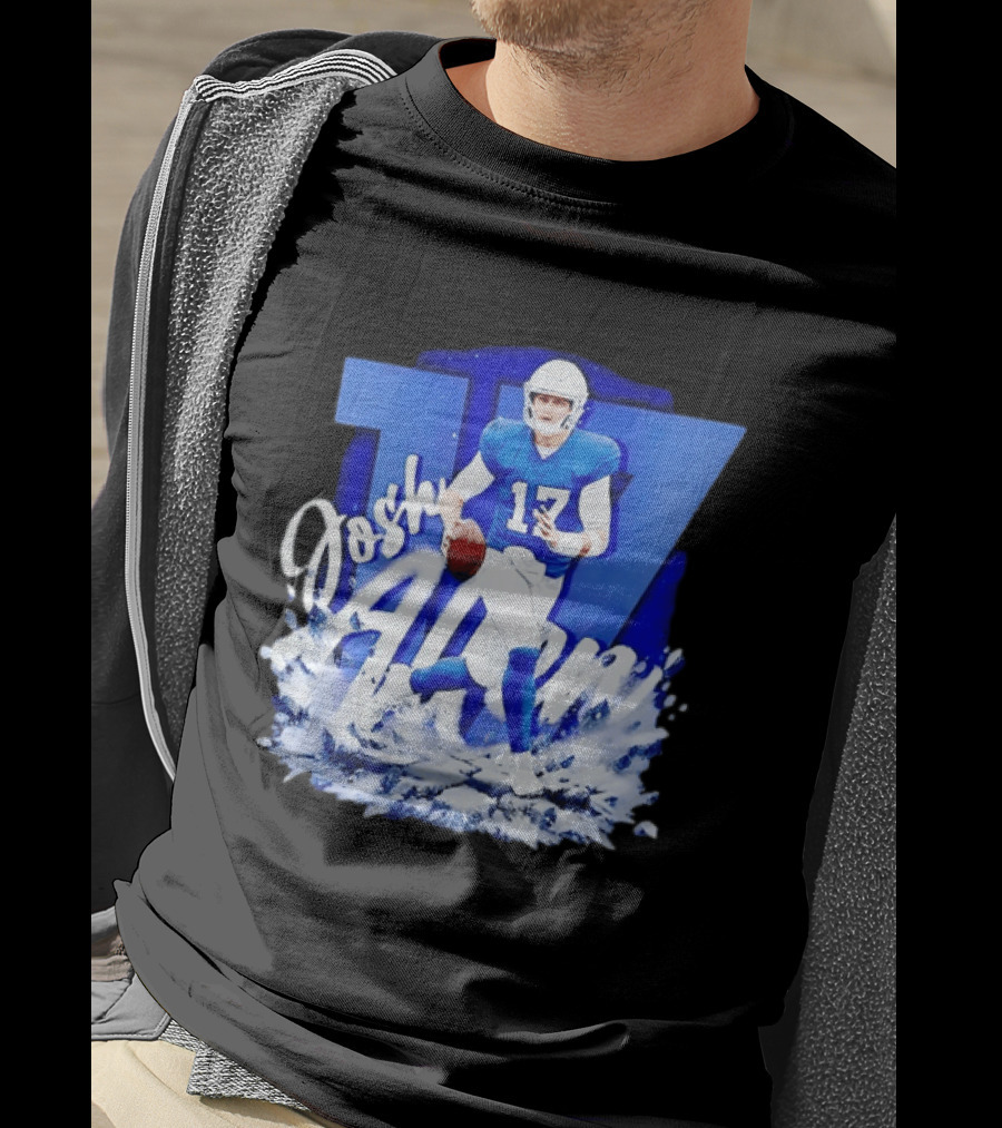 Josh Allen 17 Buffalo Bills Quarterback Snow Wave T-Shirt