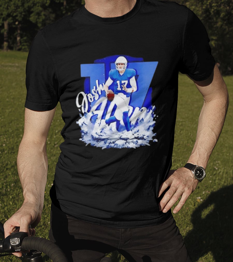 Josh Allen 17 Buffalo Bills Quarterback Snow Wave T-Shirt