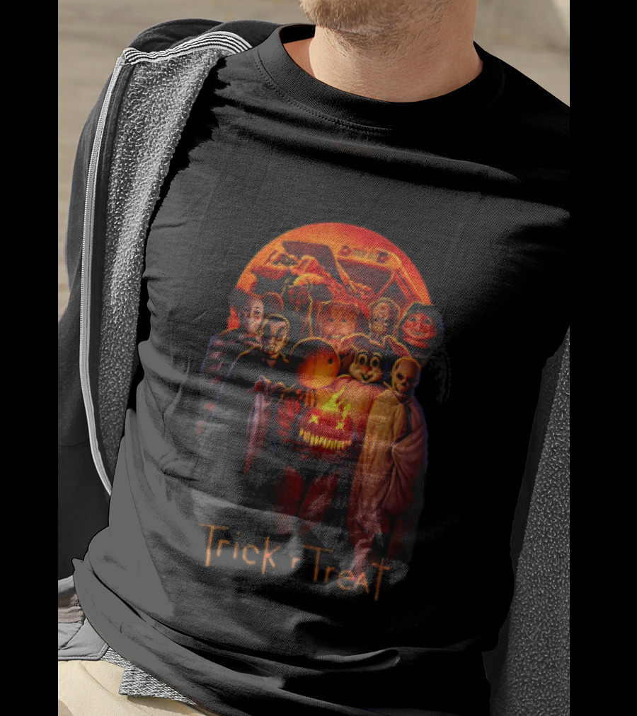 Trick Or Treat Halloween Sam With Flaming Pumpkin And Moon T-Shirt