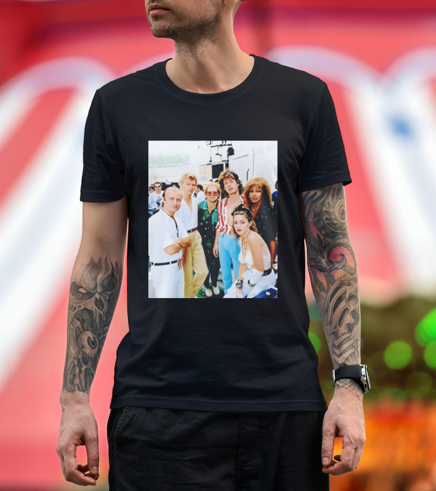 Live Aid Legends Phil Collins Mick Jagger Madonna And Tina Turner T-Shirt