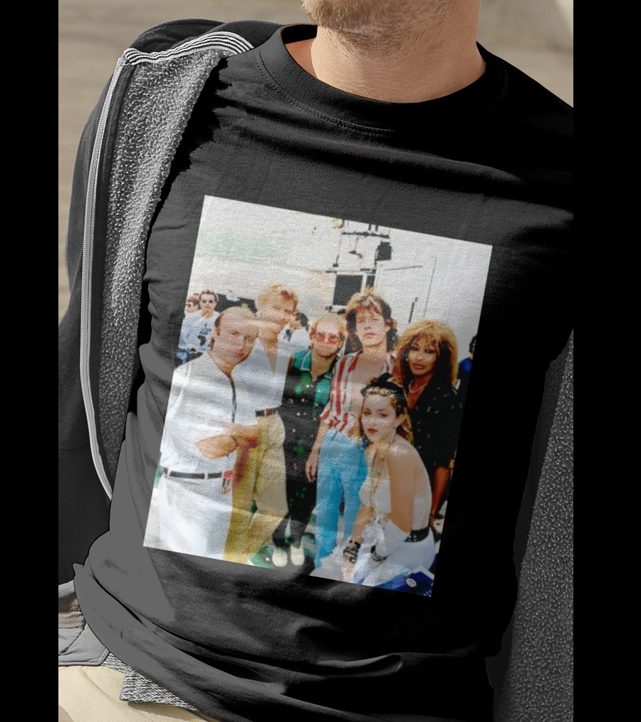 Live Aid Legends Phil Collins Mick Jagger Madonna And Tina Turner T-Shirt