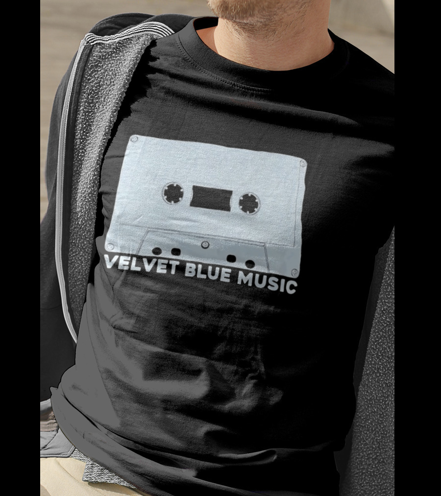 Velvet Blue Music Cassette Tape Indie Record Label Retro Aesthetic T-Shirt
