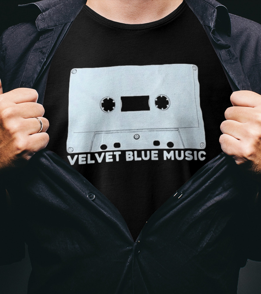 Velvet Blue Music Cassette Tape Indie Record Label Retro Aesthetic T-Shirt