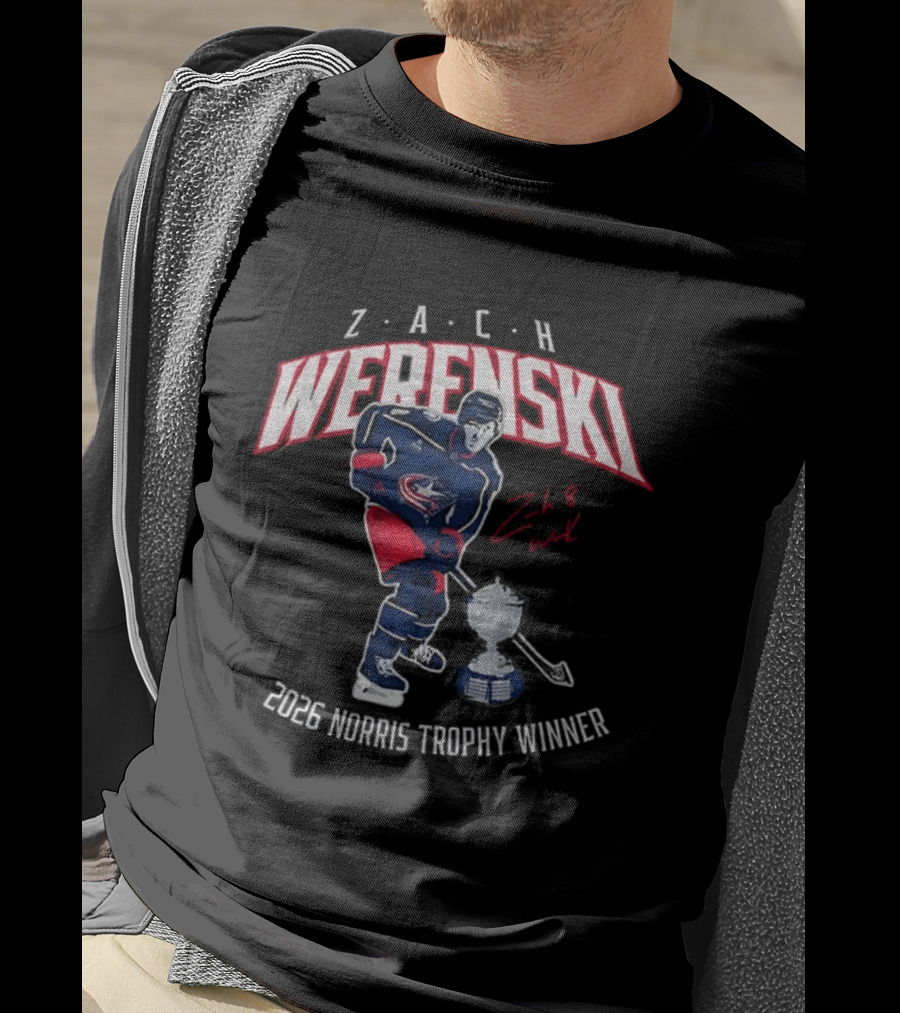 Zach Werenski Columbus Hockey 2026 Norris Trophy Winner T-Shirt