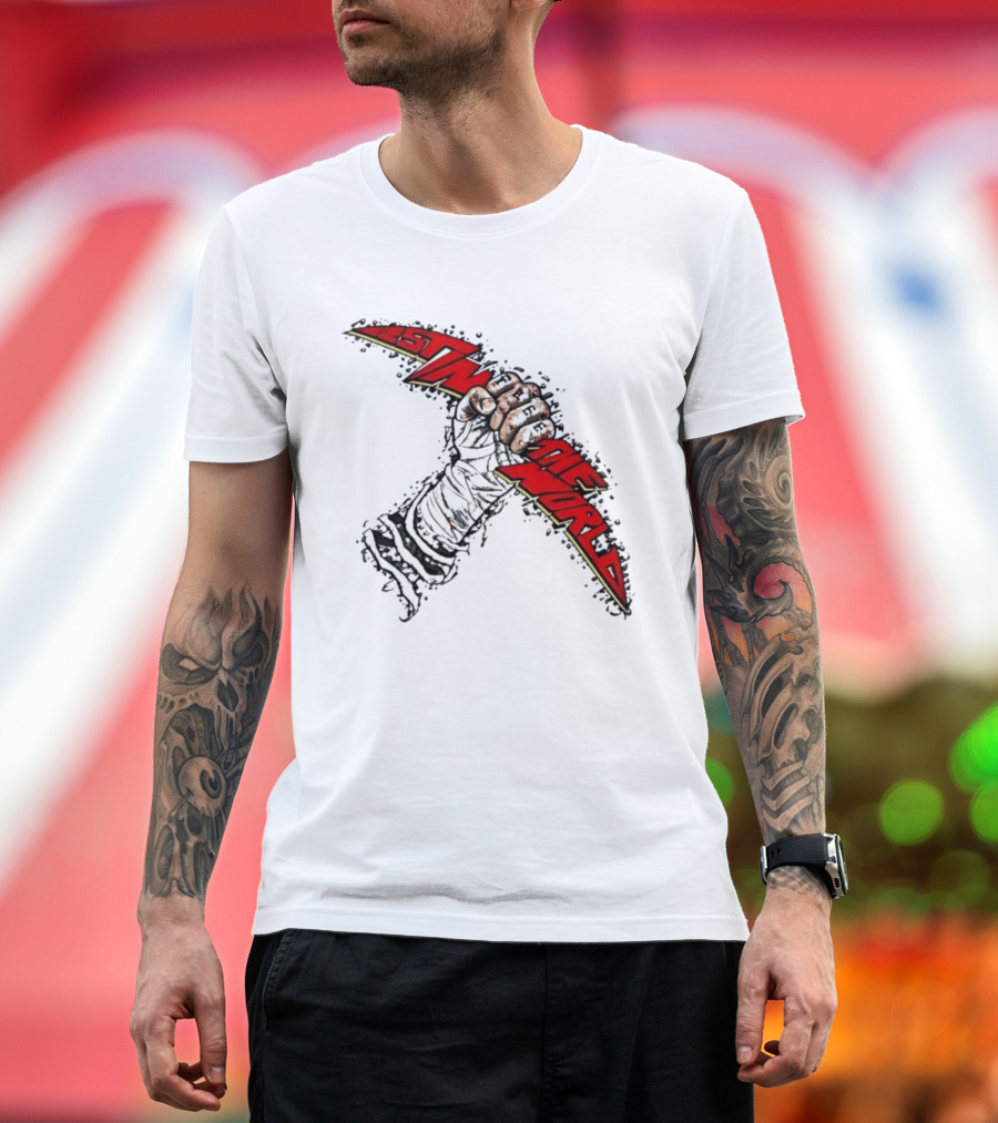 MMA Fighter Fist Power Justin The World Red And Black T-Shirt