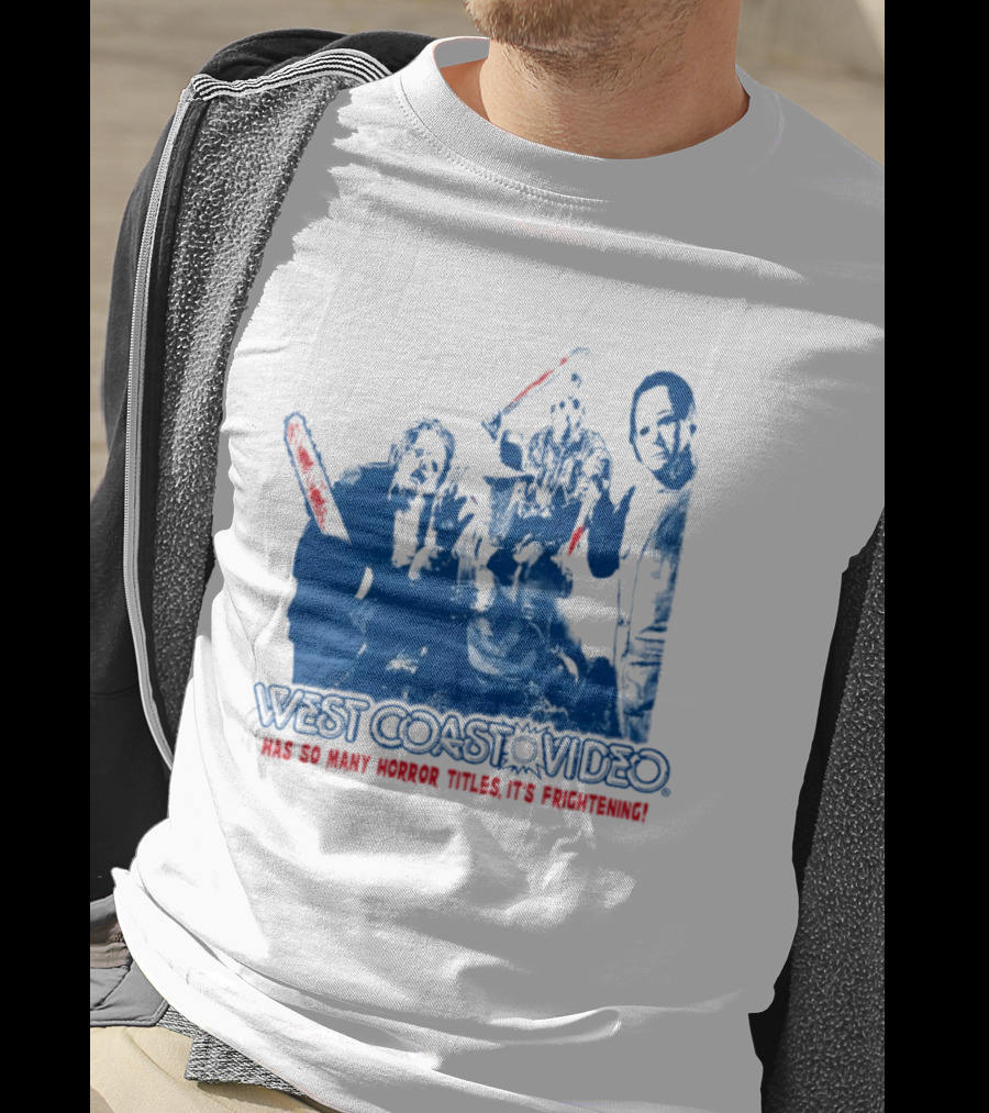 West Coast Video Horror It's Frightening Slasher Movie Halloween T-Shirt