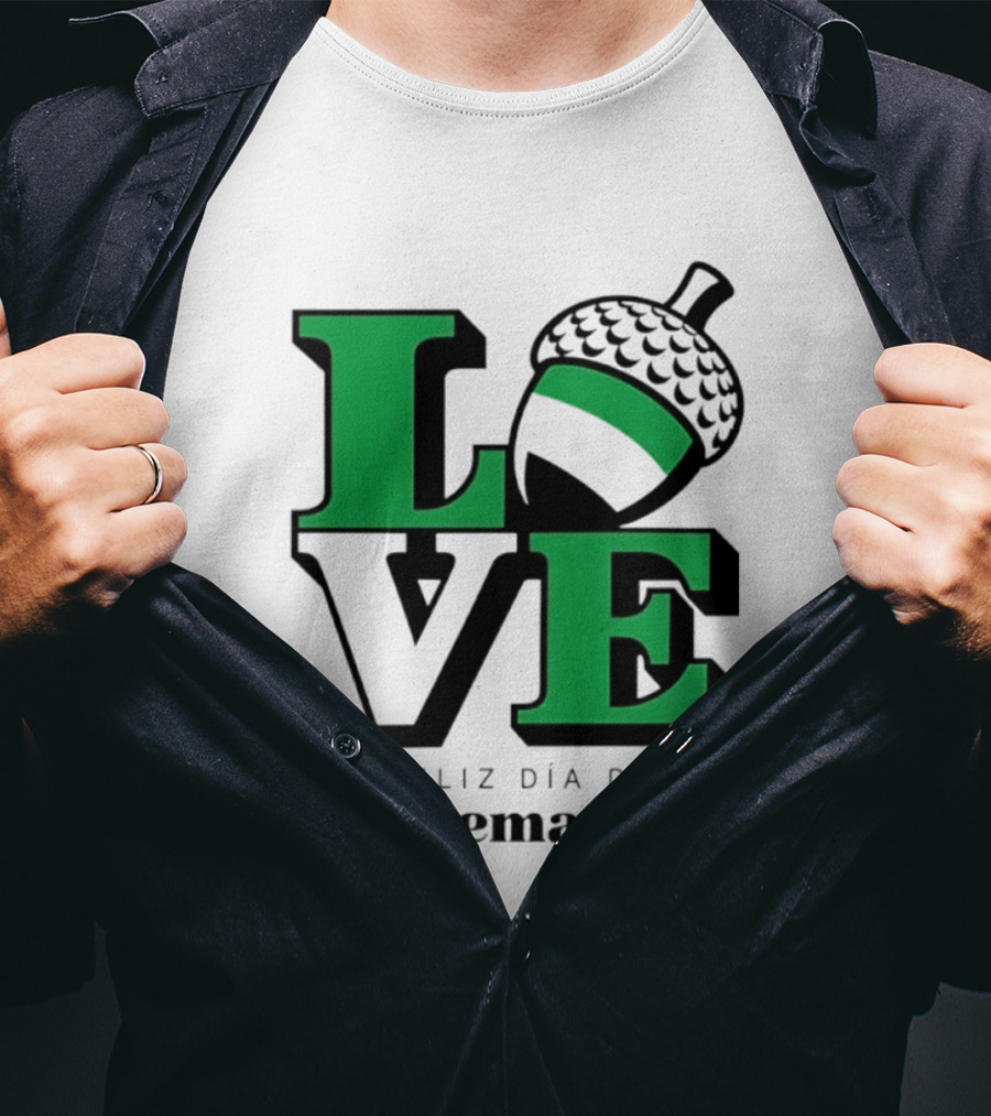 Love Feliz Día De Extremadura Acorn Icon Spain Celebration T-Shirt