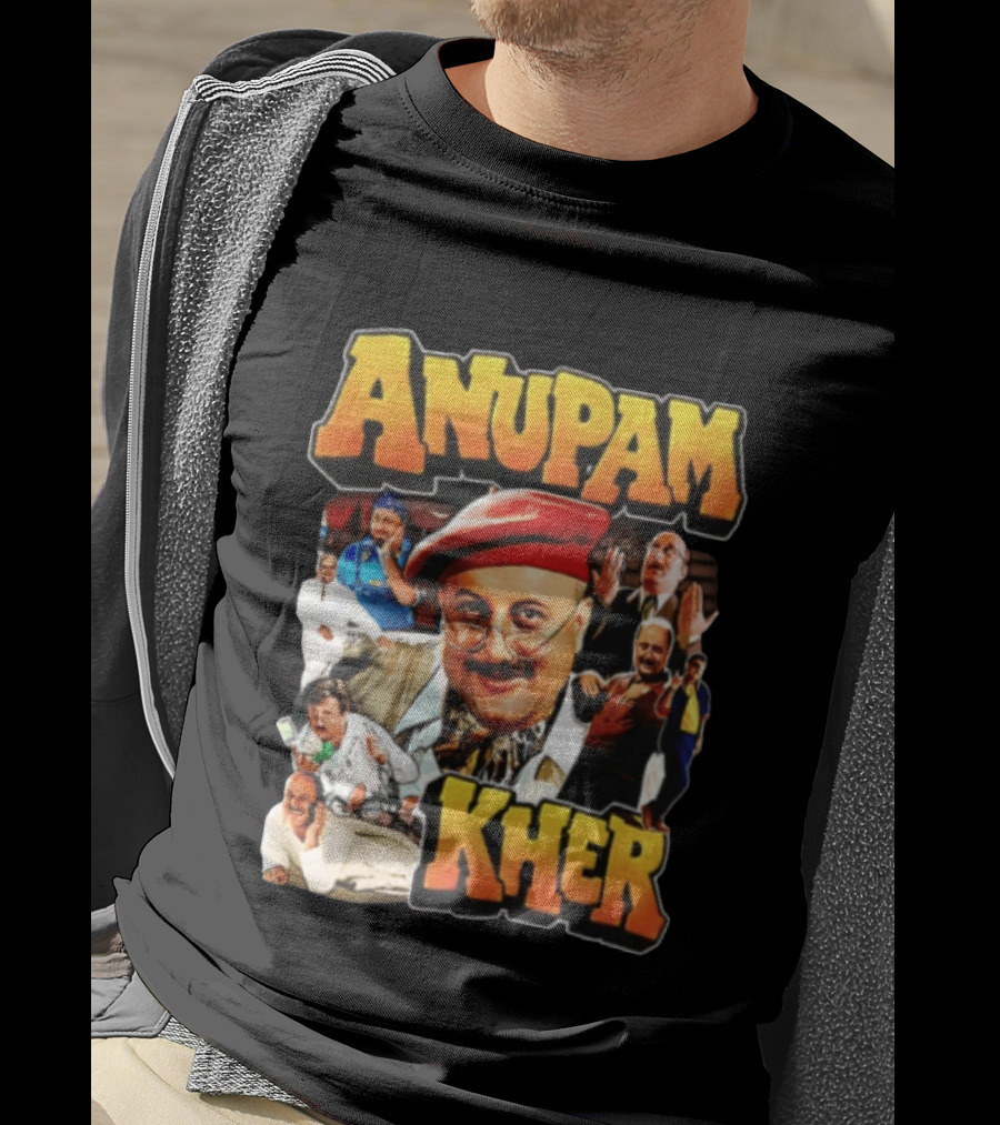 Anupam Kher Iconic Characters Collage T-Shirt