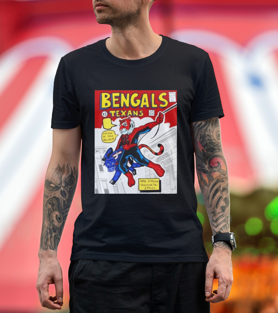 Bengals Vs Texans Week 2 Game Day NRG Stadium Houston 1PM EST Comic T-Shirt