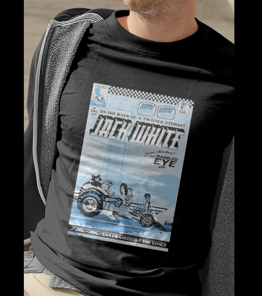 Jack White Twister Storm SF Comic Book Adventure Featuring Marbled Eye San Francisco The Civic T-Shirt