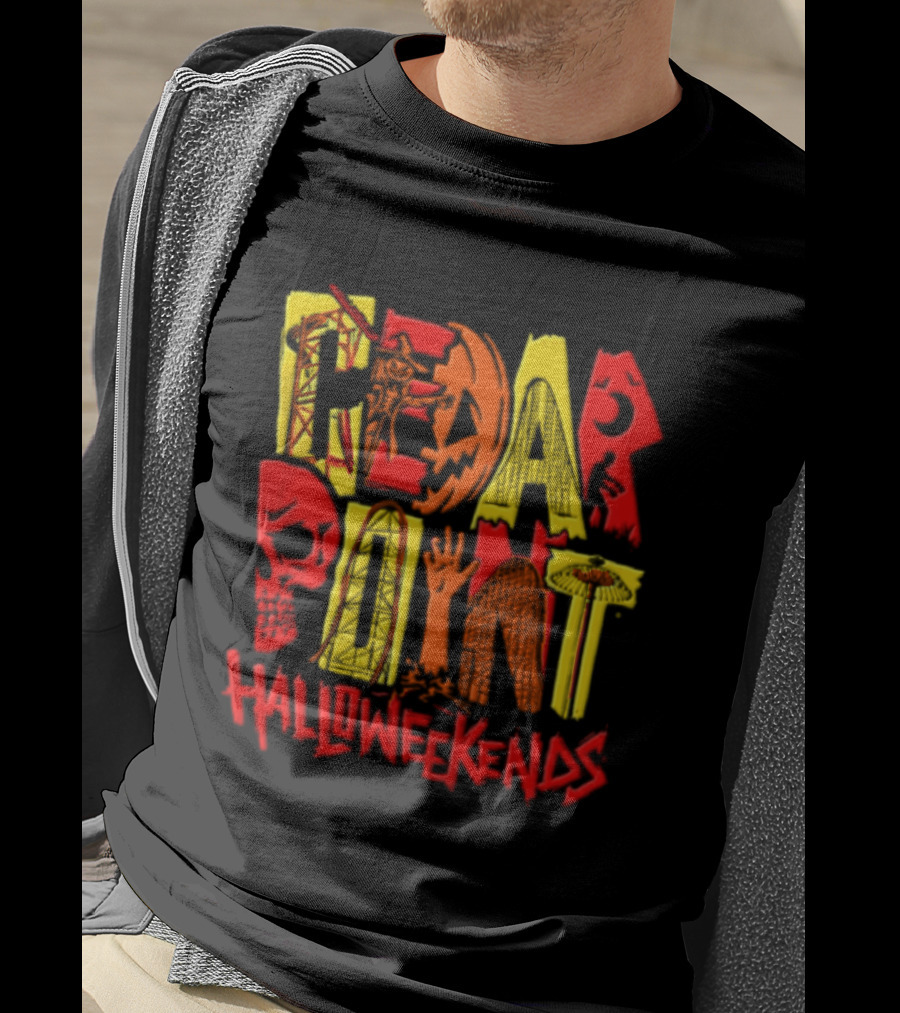 Cedar Point Halloweekends Roller S Scarecrow Skull Zombie Halloween Event T-Shirt
