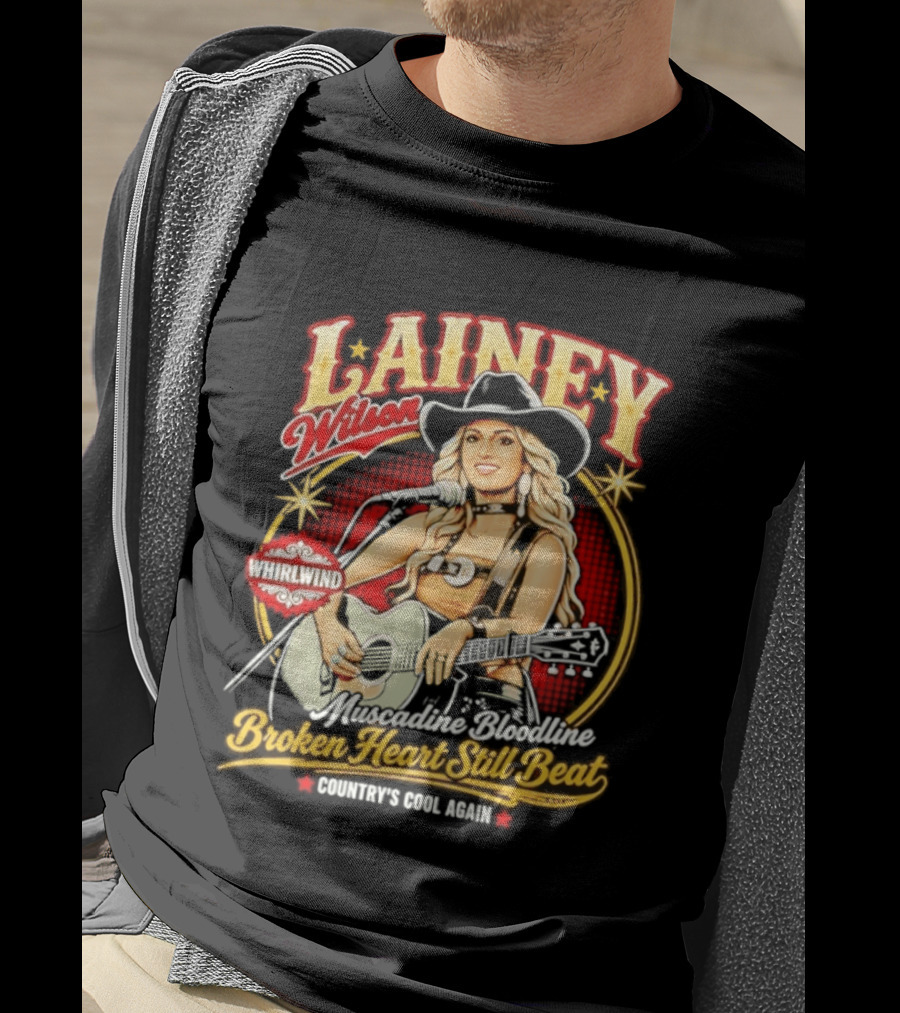 Lainey Wilson Whirlwind Muscadine Bloodline Broken Heart Still Beat Country's Soul Again T-Shirt