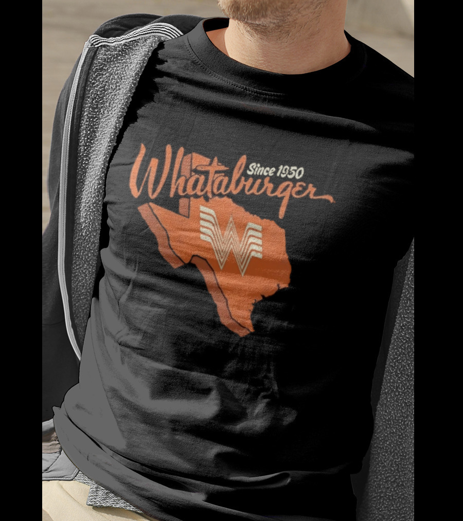 Whataburger Since 1950 Texas State Outline Distressed T-Shirt
