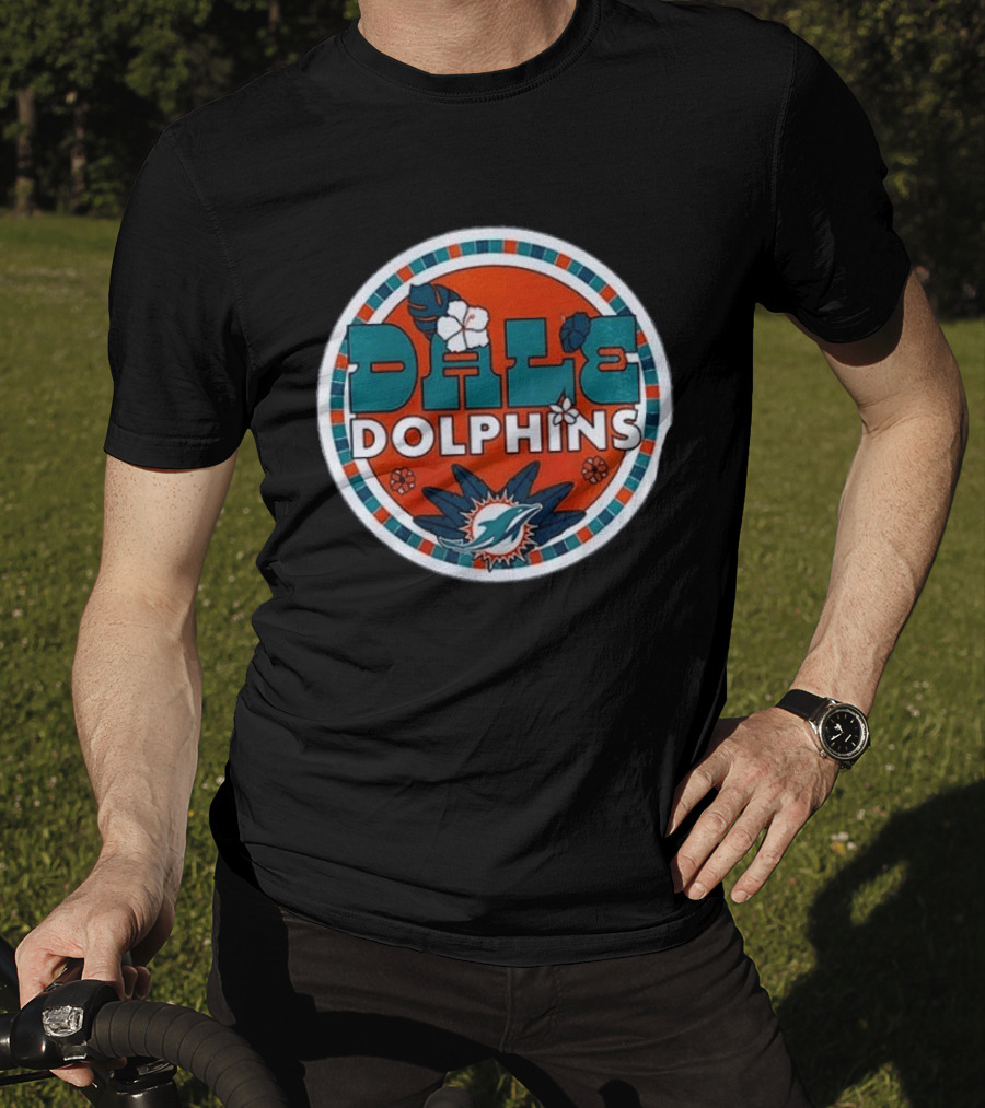 Miami Dolphins Dale Dolphins Los Delfines De Miami Defiende Nuestra Casa Hispanic Heritage T-Shirt