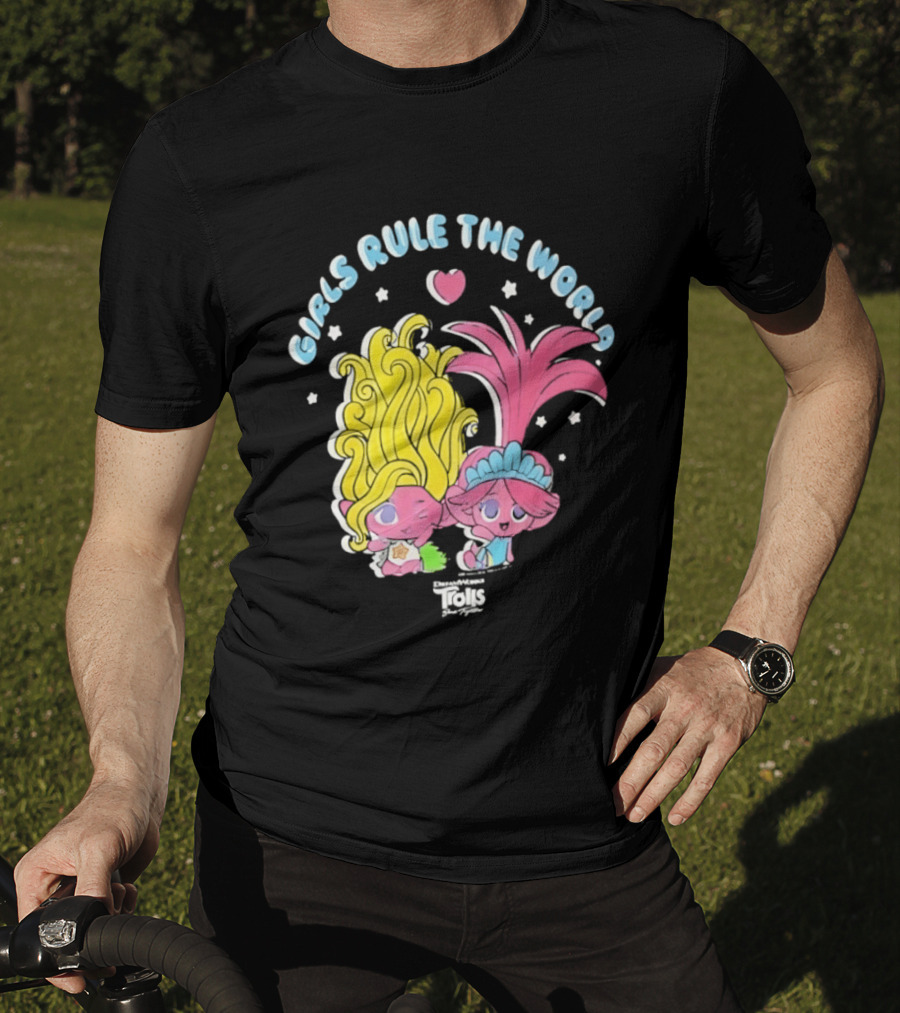 DreamWorks Trolls Band Together Girls Rule The World Bright Colorful T-Shirt