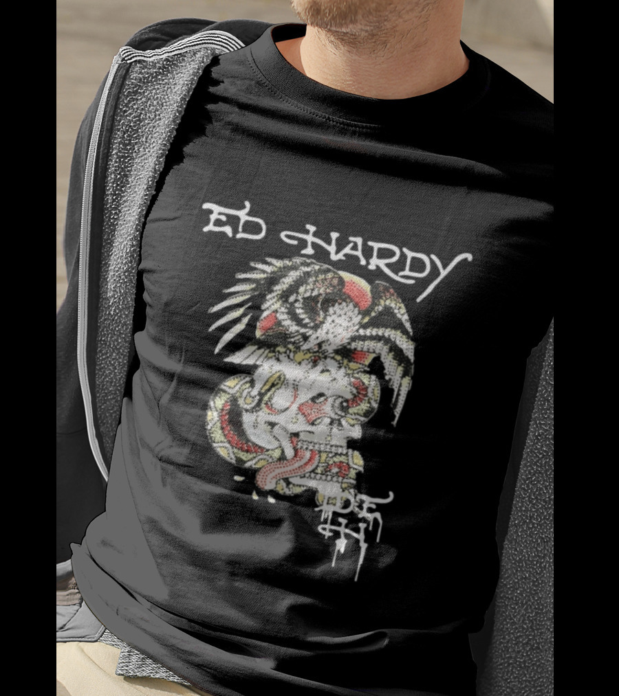 Ed Hardy Skull Eagle Rhinestone Y2K Fashion T-Shirt