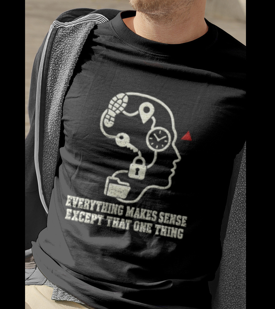 Everything Makes Sense Lock And Brain Puzzle Concept T-Shirt