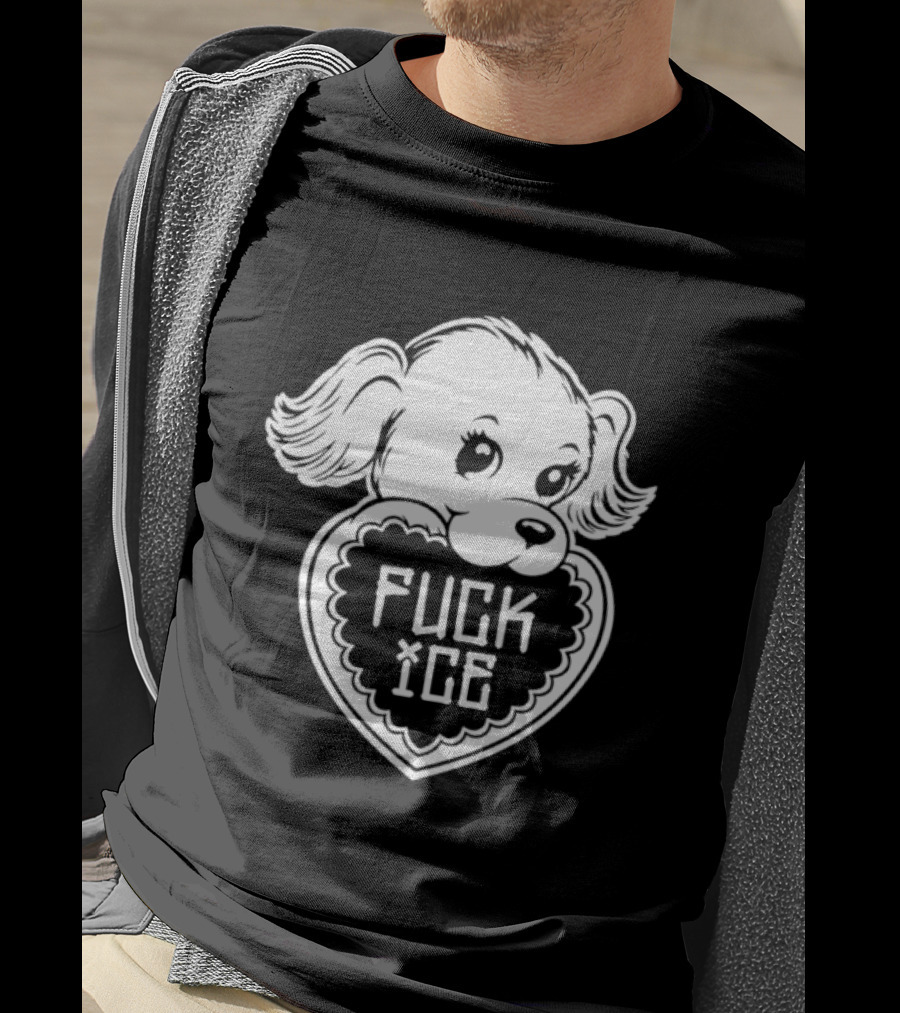Fuck Ice Puppy Heart Protest Activism Dog T-Shirt