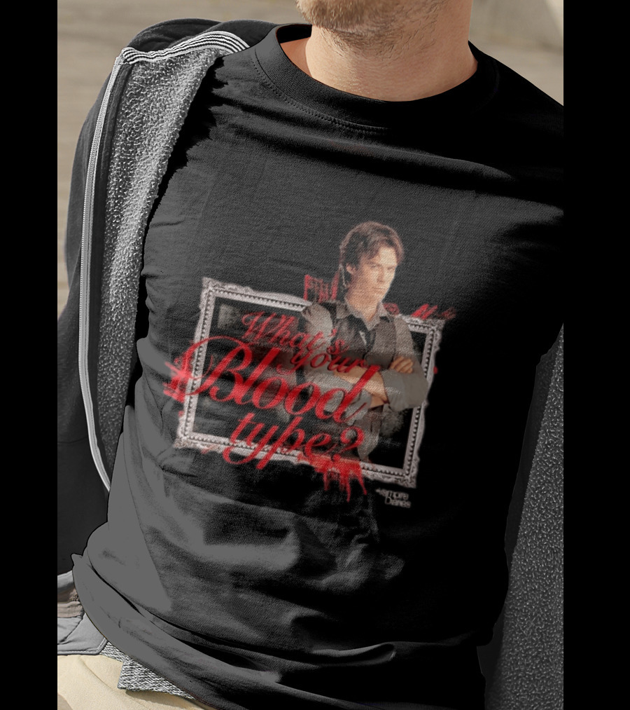 The Vampire Diaries Damon Salvatore What's Your Blood Type Framed T-Shirt