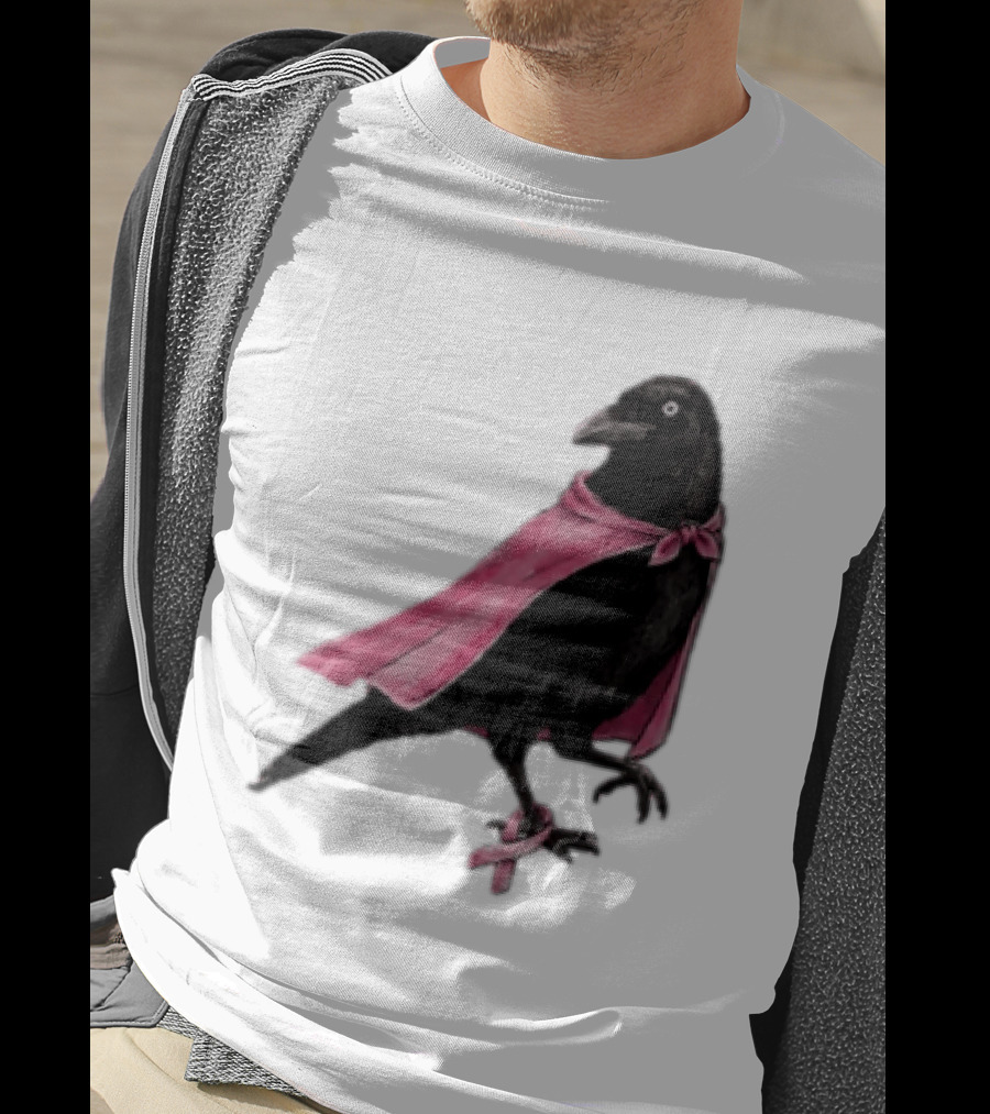 Breast Cancer Awareness Month Pink Ribbon Crow We Wear Pink In October T-Shirt