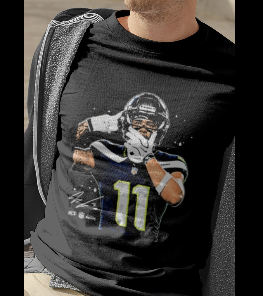 Geno Smith Seattle Seahawks Number 11 Pointing Gesture T-Shirt