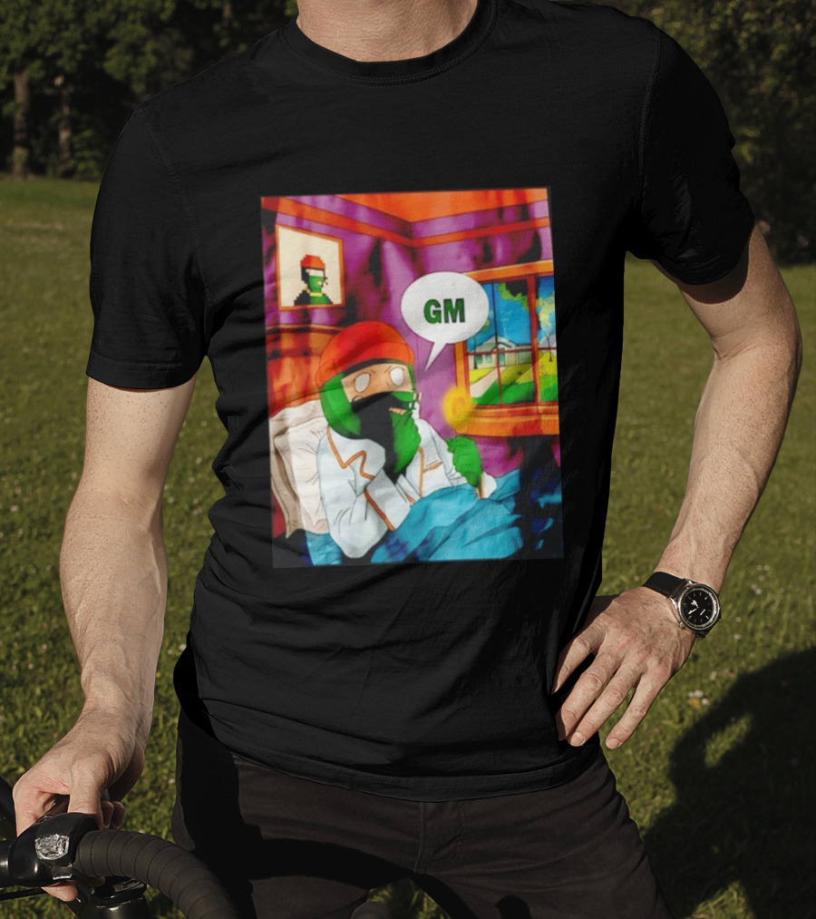 GM Crypto Morning Pepe Bitcoin Meme Blockchain T-Shirt
