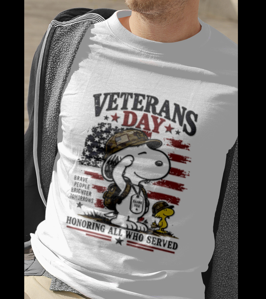 Snoopy Woodstock Veterans Day Some Gave All Peanuts Always Remember T-Shirt